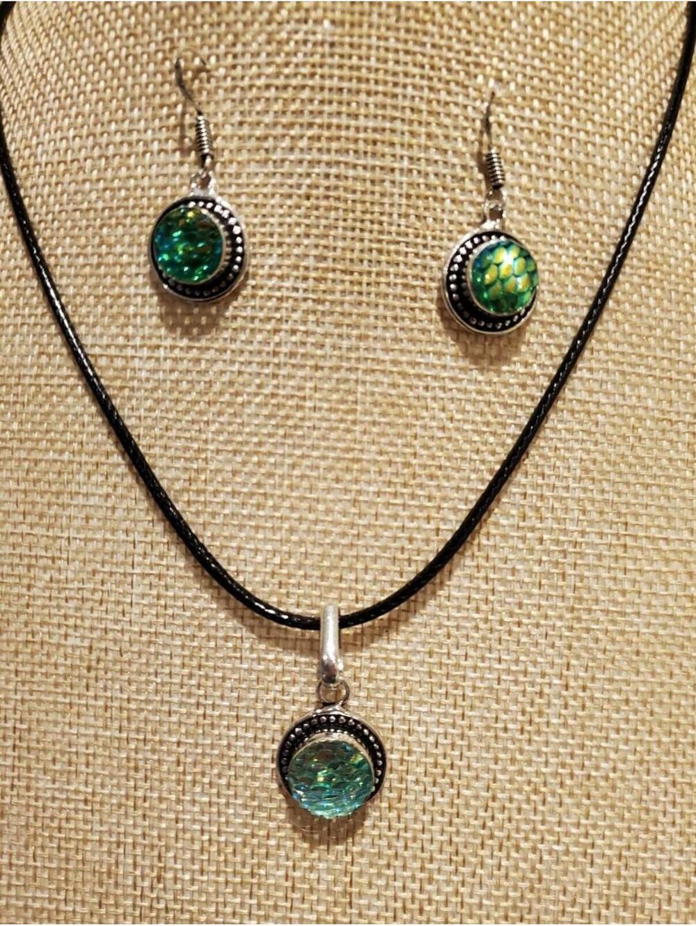 925 green rainbow titanium fish set